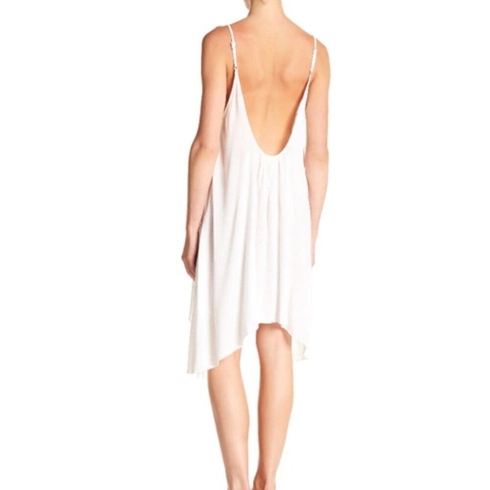 Elan white crimped strappy cover up slip dress EUC size small - Picture 2 of 14